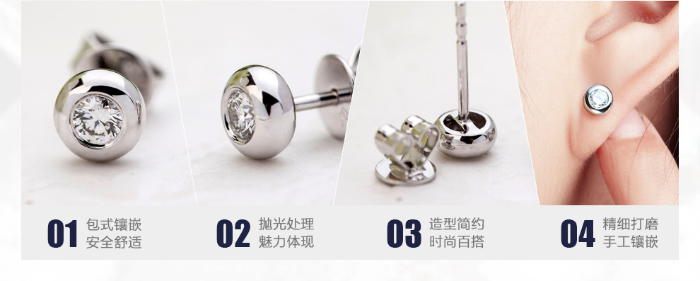 幸福光圈/18K金钻石耳钉